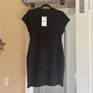 Zara Midnight Black Glitter Mini Dress